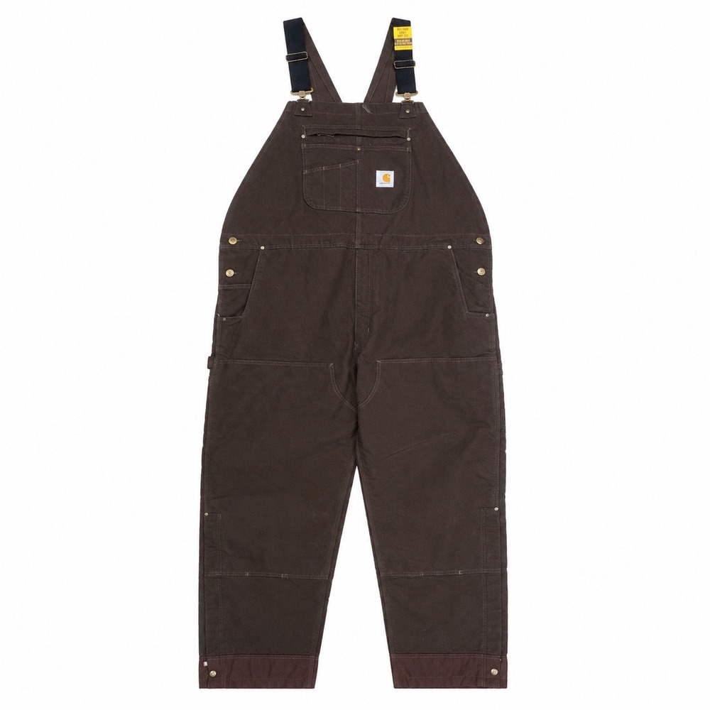 Carhartt Washed Duck Insulated Bib‎ Overall Mens 2XL Dark Brown Workwear NEW
